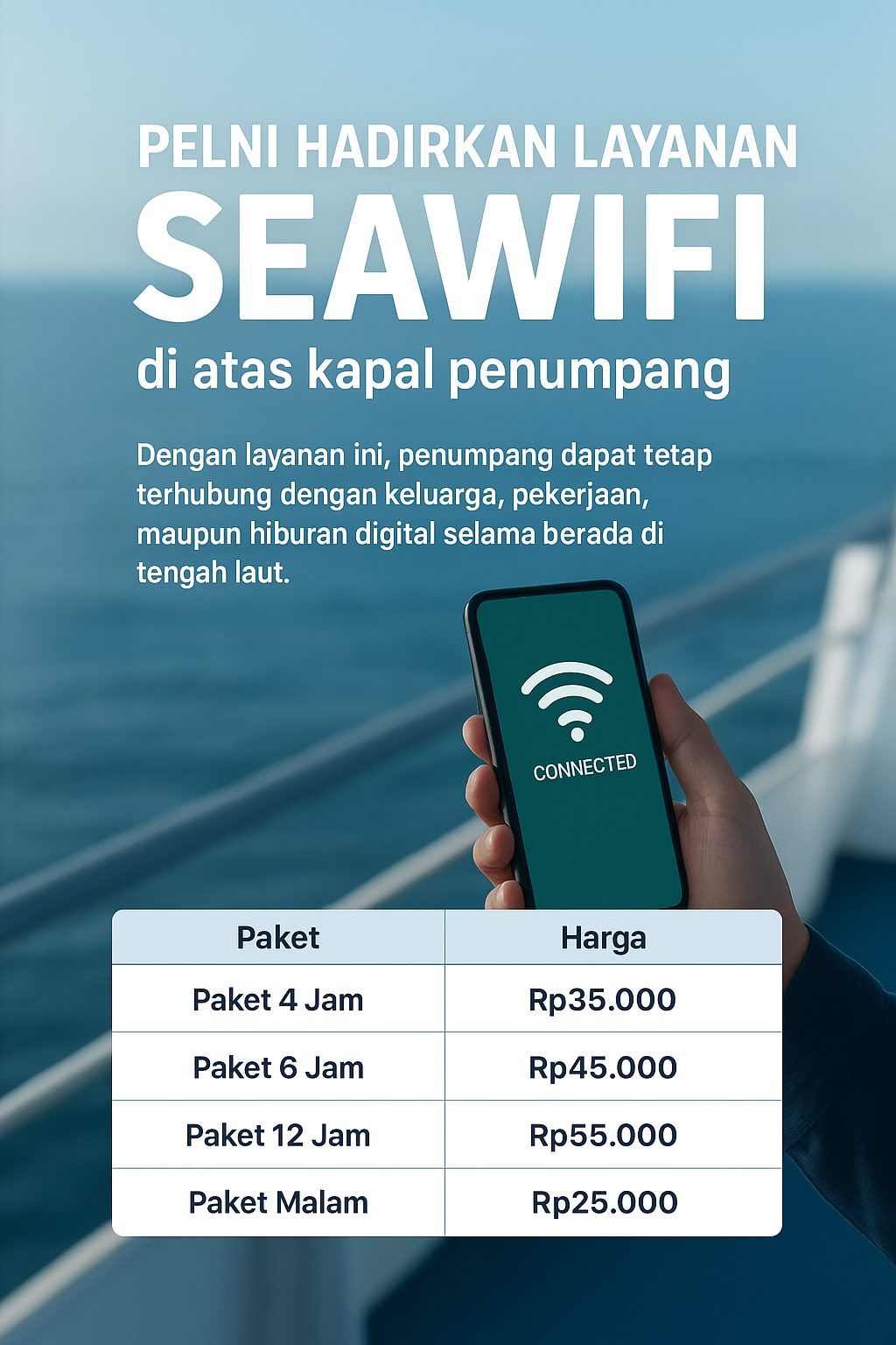 PELNI Hadirkan Layanan SeaWifi untuk Penumpang di Atas Kapal