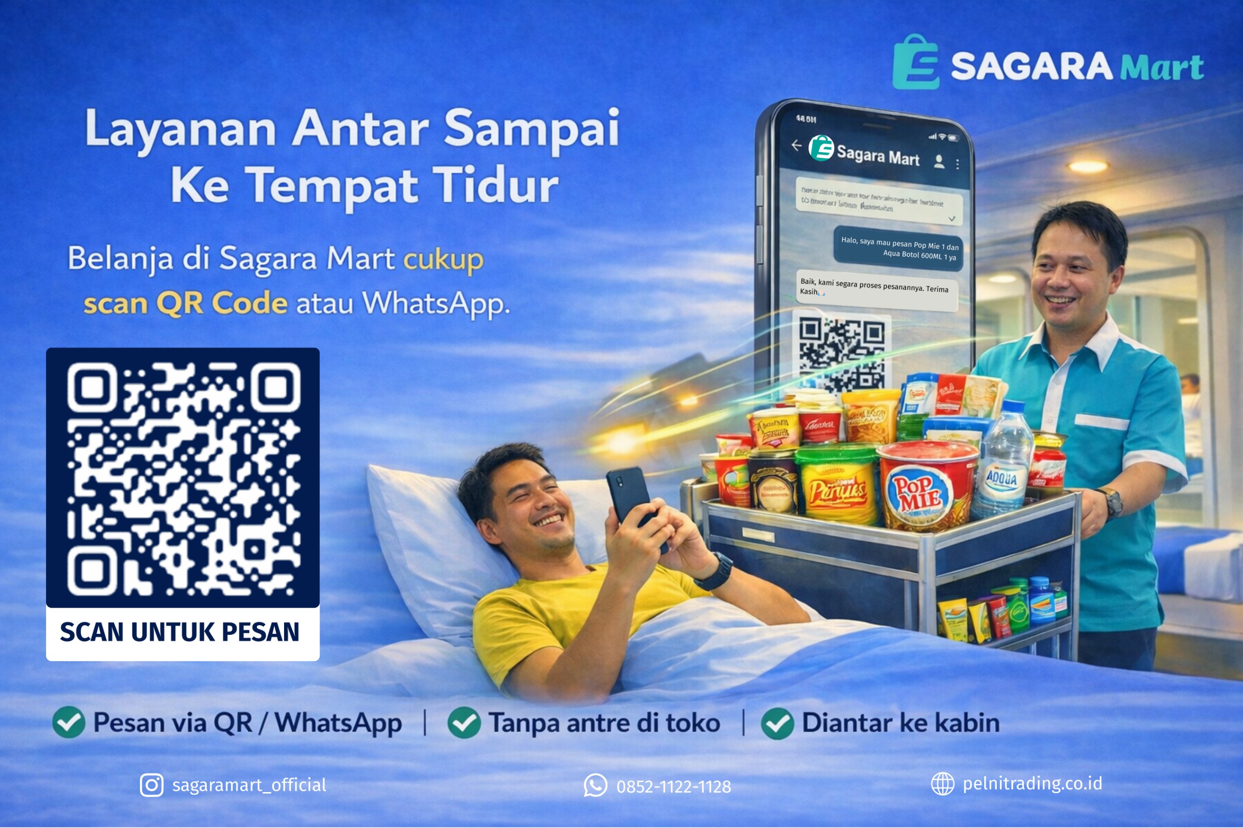 SAGARA MART Hadirkan Layanan Delivery Order di Kapal PELNI, Penumpang Kini Bisa Berbelanja Tanpa Meninggalkan Tempat Istirahat